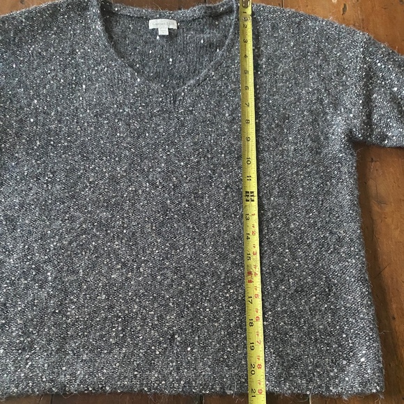 Garnet Hill sparkle v-neck holiday sweater, small - Picture 4 of 12